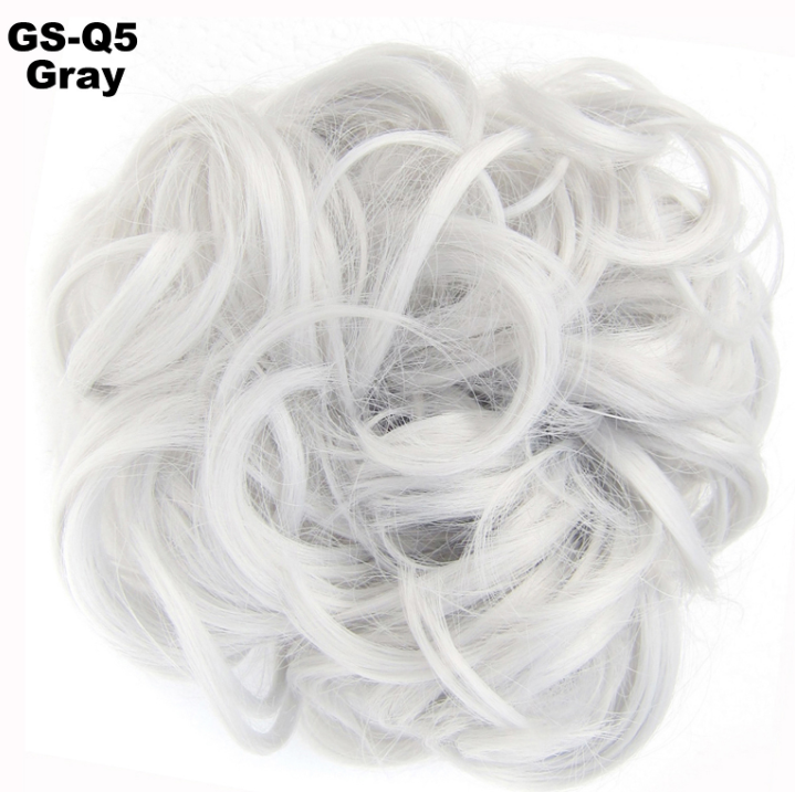 Europe, Japan, and South Korea popular hair bun fluffy natural drawstring curly hair ball head hair ring hair set female hair accessories chemical fiber hair