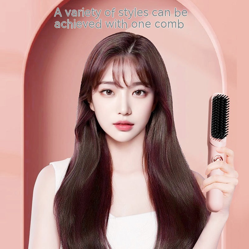 Wireless Straight Comb Anion Does Not Hurt Hair Portable Hair Curler And Straightener Dual-use