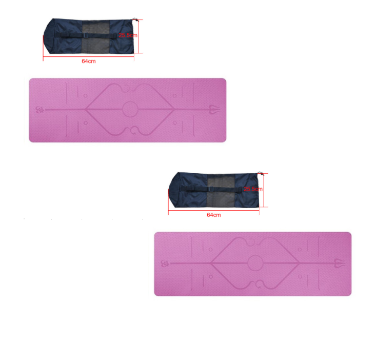 Tpe yoga mat body position line 6mm non-slip environmental protection fitness yoga mat