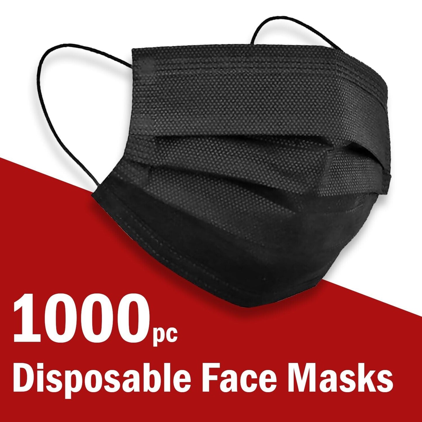 1000pc 3-Ply Disposable Face Mask Non Medical Surgical Cover Mouth Nose BULK