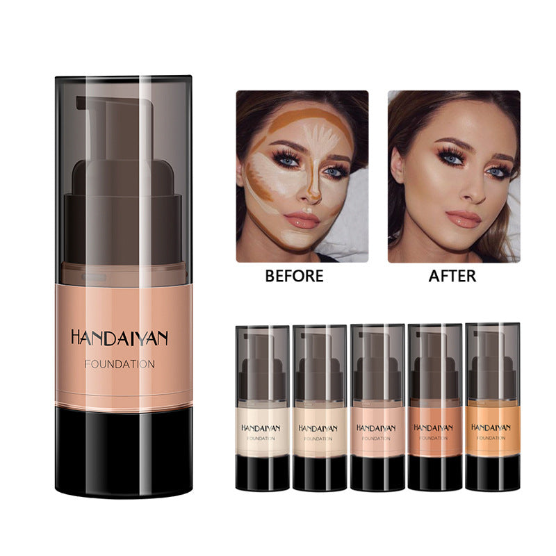 HANDAIYAN Full Cover Foundation Waterproof Moisturizer fond de teint couvrant Face Liquid Foundation Base Makeup for Dark Skin