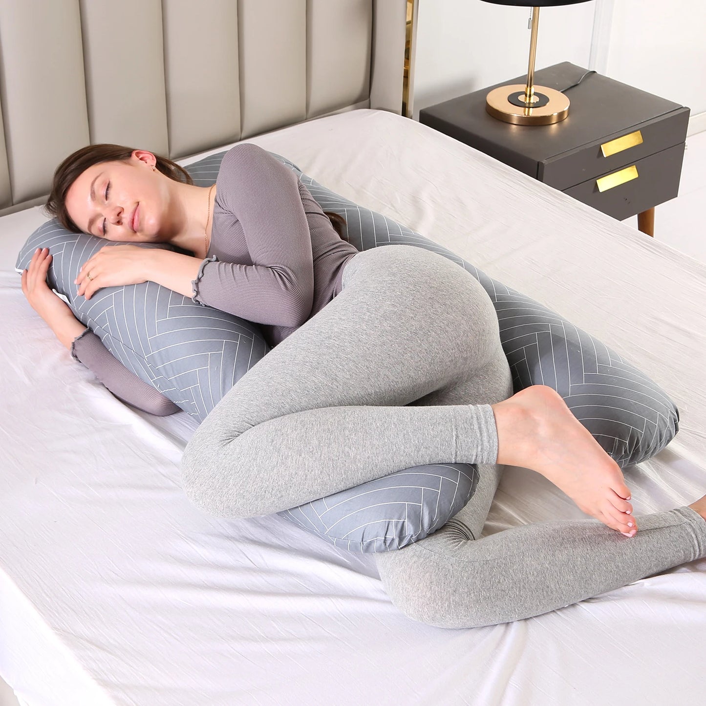 Sleeping Support Pillow For Pregnant Women Body Cotton Pillowcase U Shape Maternity Pregnancy Pillows Side Sleepers Bedding