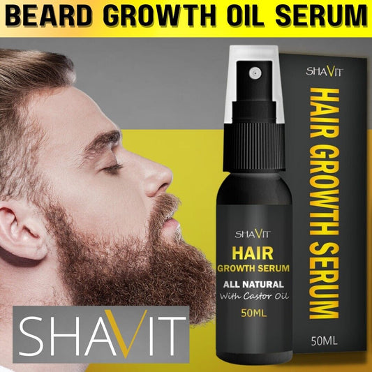 Mens Beard Growth Oil Serum Fast Growing Mustache Facial Hair Treatment For Men